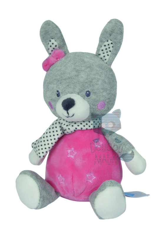  bubble gum peluche lapin rose gris écharpe étoile 